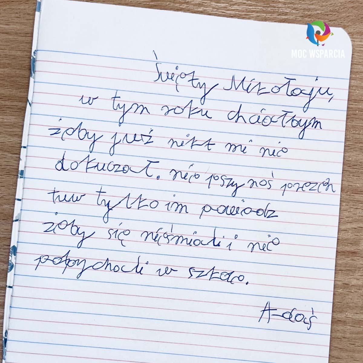 Zdjęcie listu numer 3 do Mikołaja (treść pod spodem).